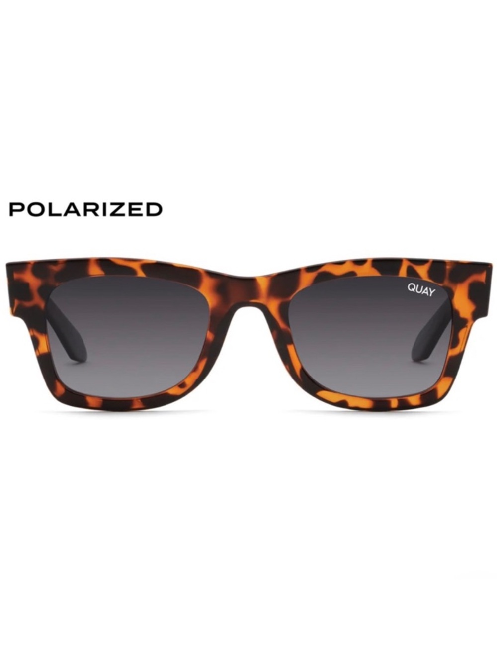 QUAY Makin Moves Sunglasses Polarized Tortoise Frame Smoke Lenses Unisex